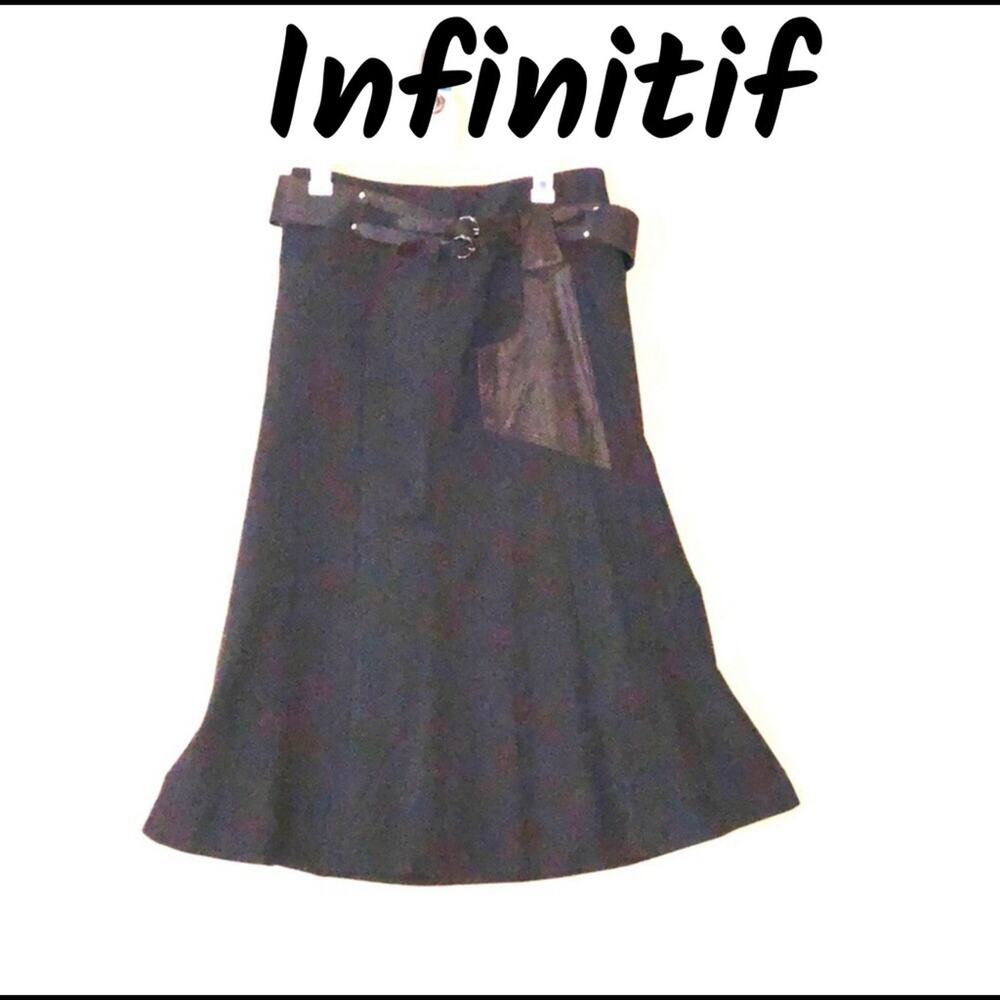 Sexy Infinitif Women’s Midi flared Belted Skirt